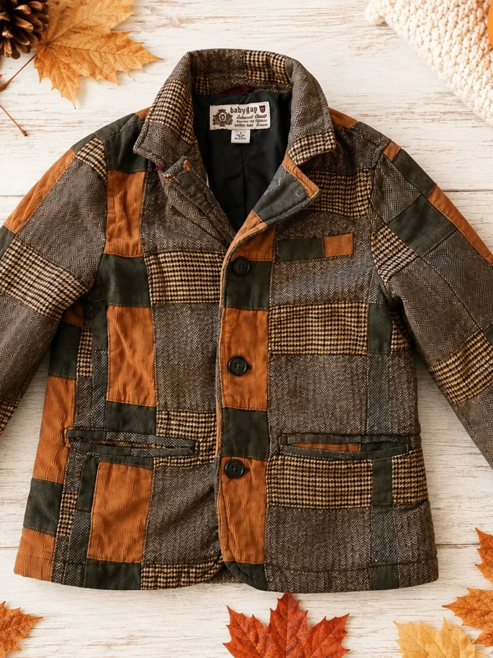 BABY GAP BOYS PATCHWORK LINED JACKET SZ 5T